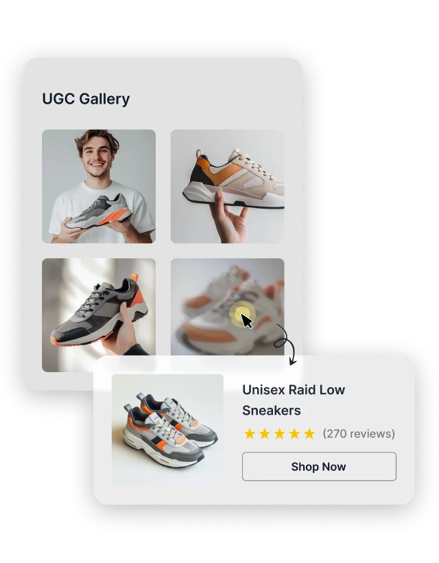 Shoppable UGC UI